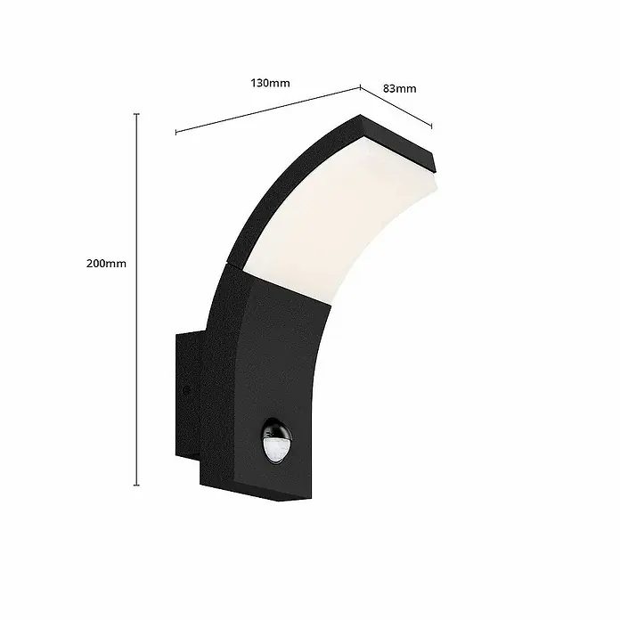Lucande Außenwandleuchte Timm - schwarz, IP54