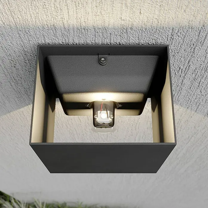 Lucande Außenwandleuchte Evie - alu / grau / zink, IP54