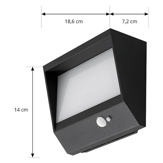 Lucande Außenwandleuchte Dava - 7,2 x 18,6 x 14 cm, schwarz, IP54