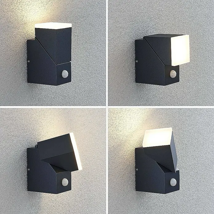 Lindby Außenwandleuchte Sally - 9,1 x 6,5 x 14,5 cm, schwarz, IP54