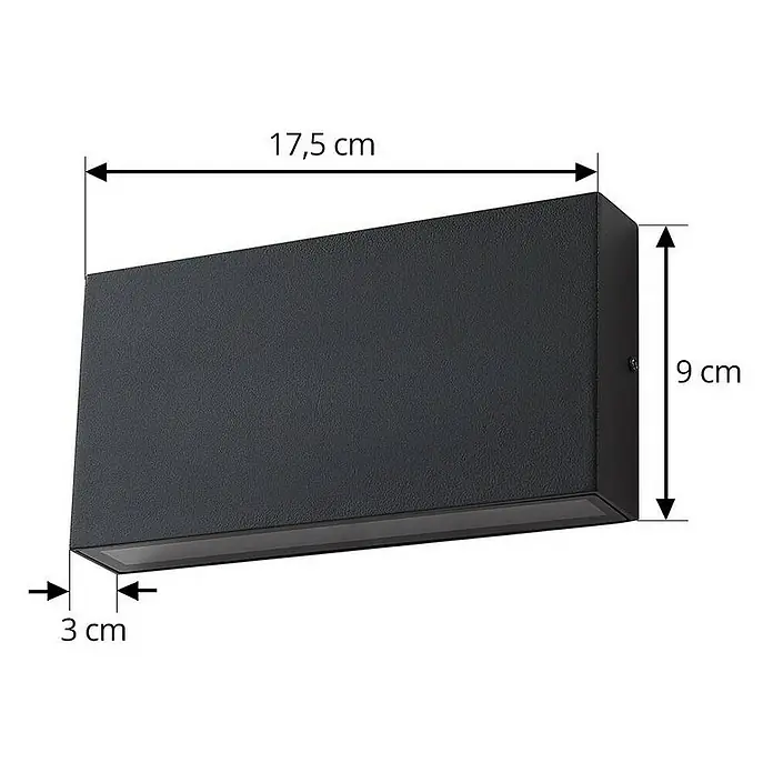 Lindby Außenwandleuchte Jarte - 3 x 17,5 x 9 cm, schwarz, IP54