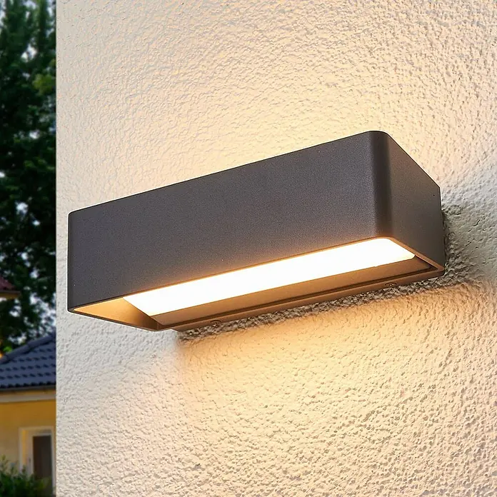 Lucande Außenwandleuchte Midvig - schwarz, schwarz, IP65