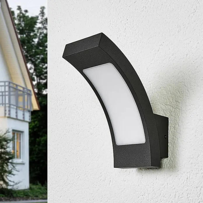 Lucande Außenwandleuchte Juvia - schwarz, IP54