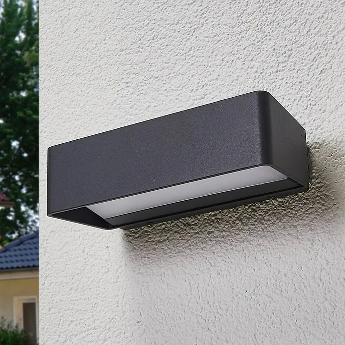 Lucande Außenwandleuchte Midvig - schwarz, schwarz, IP65