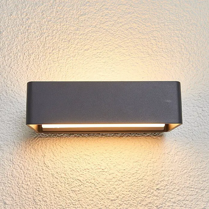 Lucande Außenwandleuchte Midvig - schwarz, schwarz, IP65