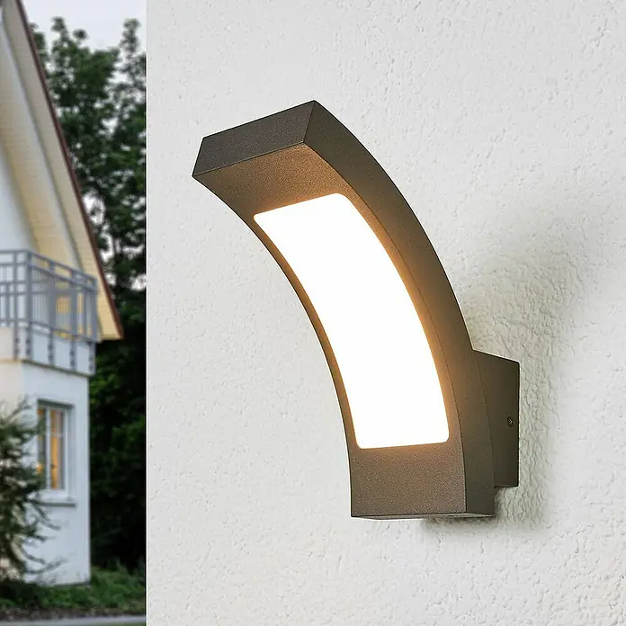 Lucande Außenwandleuchte Juvia - schwarz, IP54