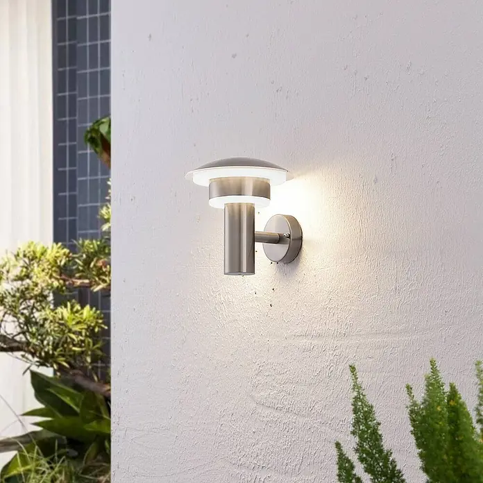 Lindby Außenwandleuchte Lillie - alu / grau / zink, alu / grau / zink, IP44
