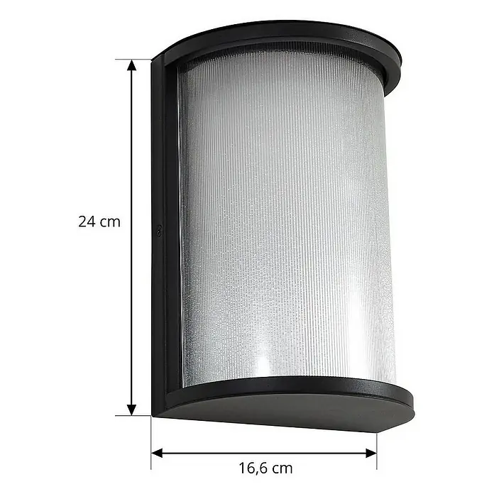Lindby Außenwandleuchte Calvik - 11 x 16,5 x 24 cm, schwarz, klar / transparent, IP44
