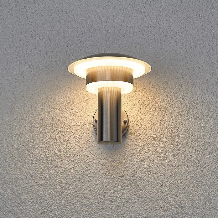 Lindby Außenwandleuchte Lillie - alu / grau / zink, alu / grau / zink, IP44