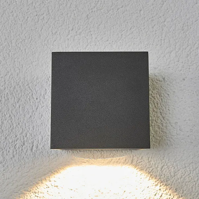 Lucande Außenwandleuchte Merjem - alu / grau / zink, alu / grau / zink, IP54