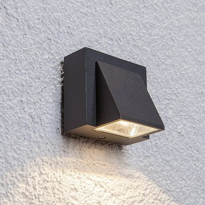 Lucande Außenwandleuchte Marik - 6,3 x 8 x 7,5 cm, schwarz, schwarz, IP54
