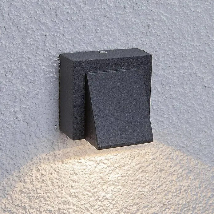 Lucande Außenwandleuchte Marik - 6,3 x 8 x 7,5 cm, schwarz, schwarz, IP54