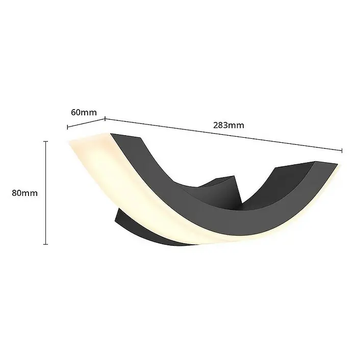Lucande Außenwandleuchte Half - 9 x 30 x 9 cm, schwarz, schwarz, IP54