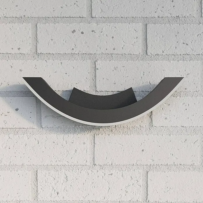 Lucande Außenwandleuchte Half - 9 x 30 x 9 cm, schwarz, schwarz, IP54