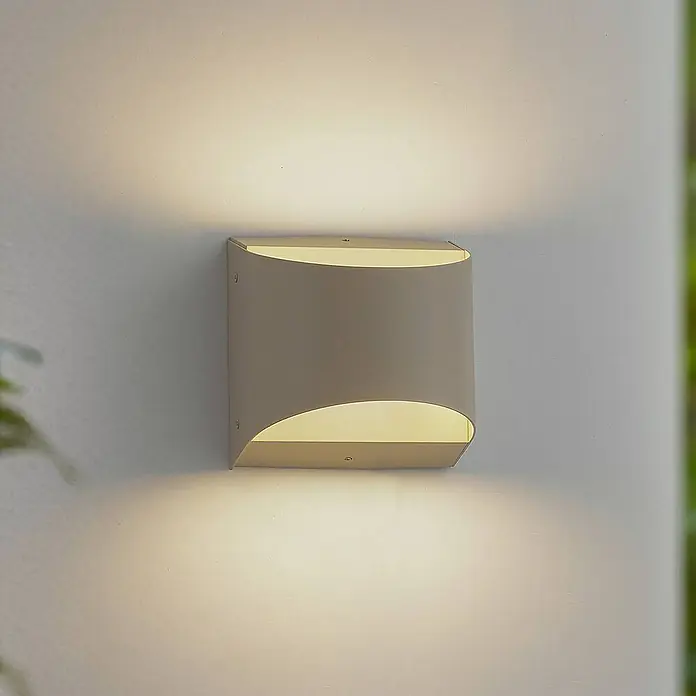 Lindby Außenwandleuchte Lenore - creme / amber, IP44