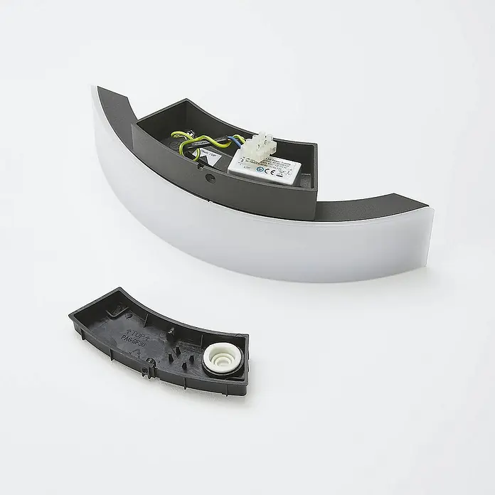 Lucande Außenwandleuchte Half - 9 x 30 x 9 cm, schwarz, schwarz, IP54