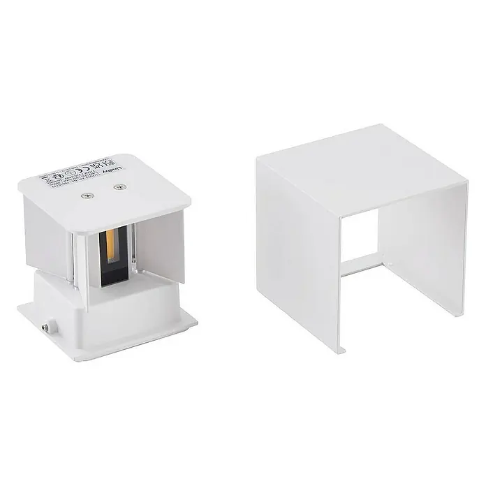 Lindby Außenwandleuchte Nivar - weiß / opal, IP54