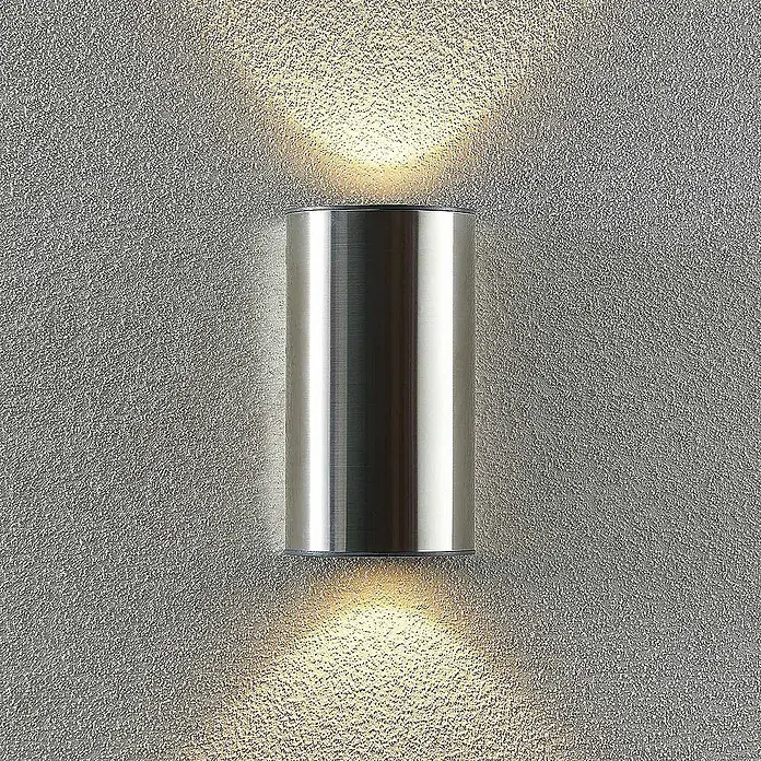 Prios Außenwandleuchte Zavallina - 7,5 x 9,5 x 17 cm, alu / grau / zink, IP54