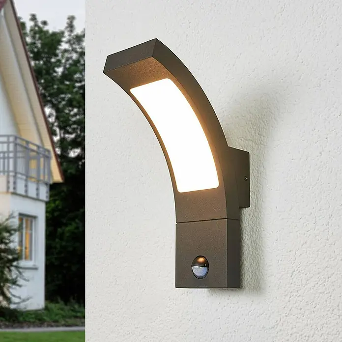 Lucande Außenwandleuchte Juvia - schwarz, schwarz, IP54