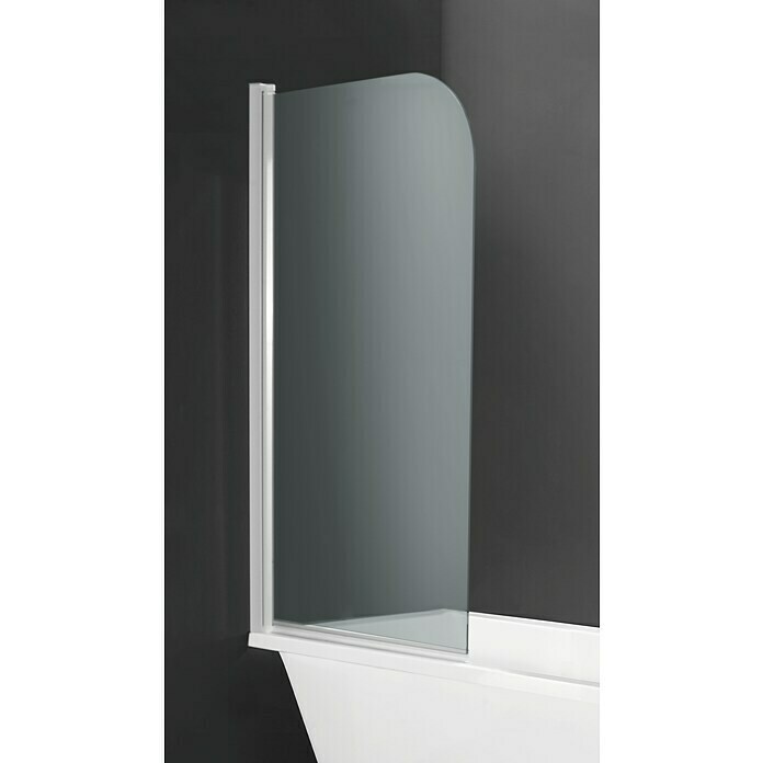 Mampara para bañera Nora cromo (1 pieza, 80 x 140 cm, Vidrio transparente)