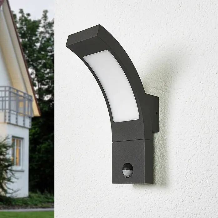 Lucande Außenwandleuchte Juvia - schwarz, schwarz, IP54