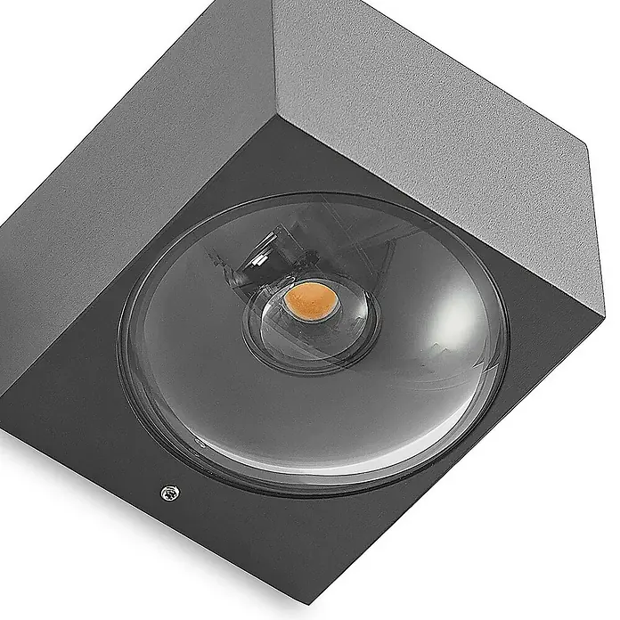 Lucande Außenwandleuchte Almos - 11,4 x 10,7 x 12,2 cm, schwarz, IP65