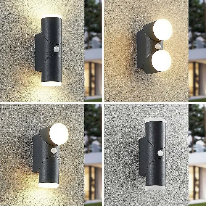 Lindby Außenwandleuchte Aspyn - schwarz, IP54