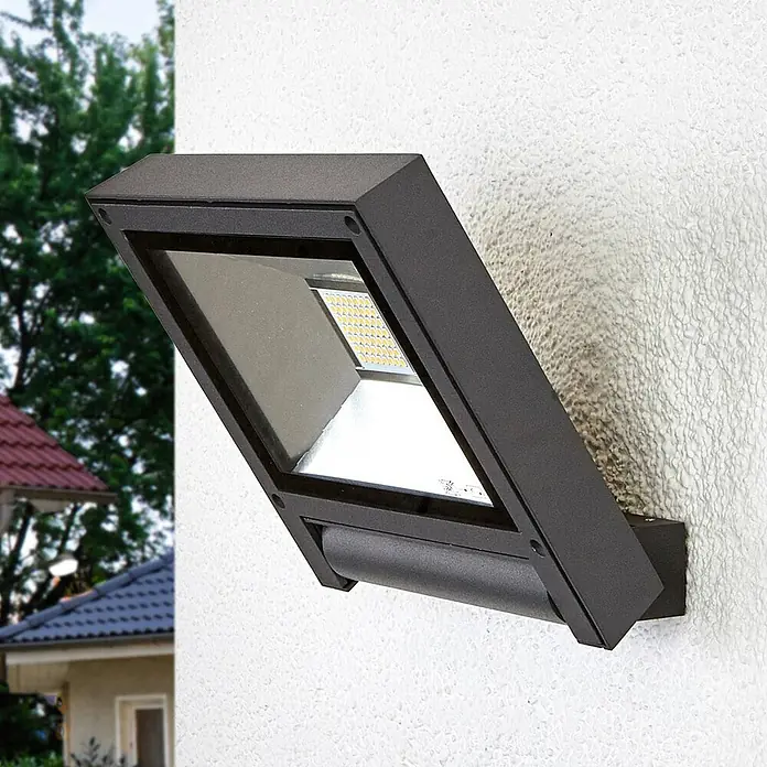 Lucande Außenwandleuchte Maica - schwarz, schwarz, IP65