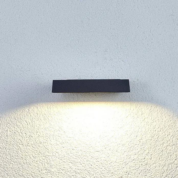 Lucande Außenwandleuchte Maica - schwarz, schwarz, IP65