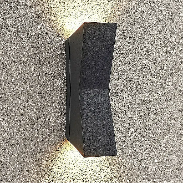 Lucande Außenwandleuchte Maniela - schwarz, schwarz, IP65