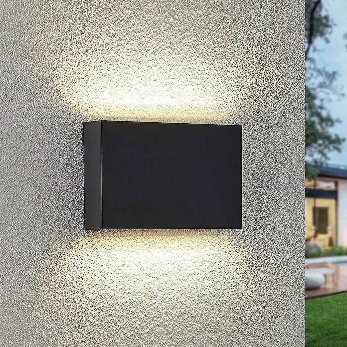 Lindby Außenwandleuchte Jarte - schwarz, schwarz, IP65