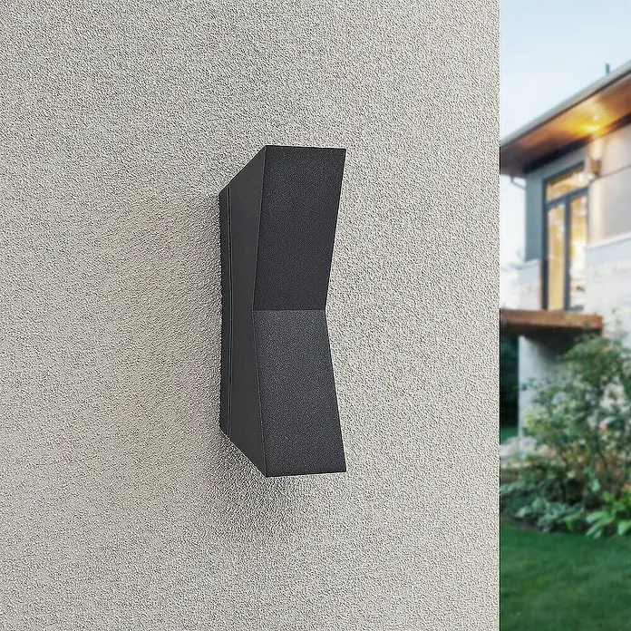 Lucande Außenwandleuchte Maniela - schwarz, schwarz, IP65