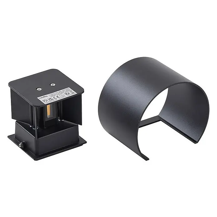 Lindby Außenwandleuchte Nivar - schwarz, IP54