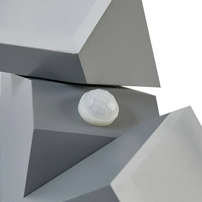 Lindby Außenwandleuchte Sally - 10,3 x 6,5 x 22 cm, alu / grau / zink, alu / grau / zink, IP54