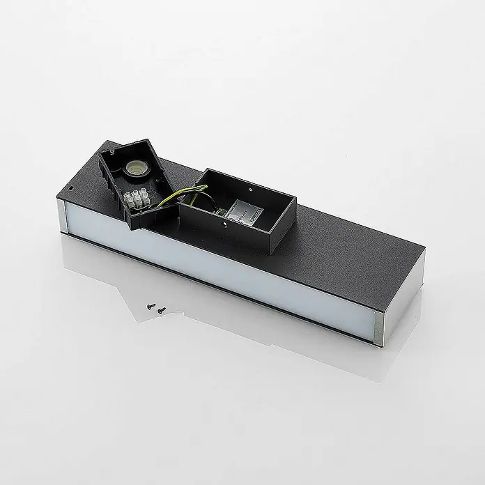 Lucande Außenwandleuchte Aegisa - schwarz, schwarz, IP54