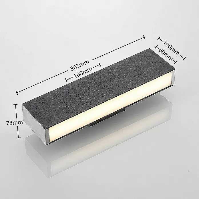 Lucande Außenwandleuchte Aegisa - schwarz, schwarz, IP54