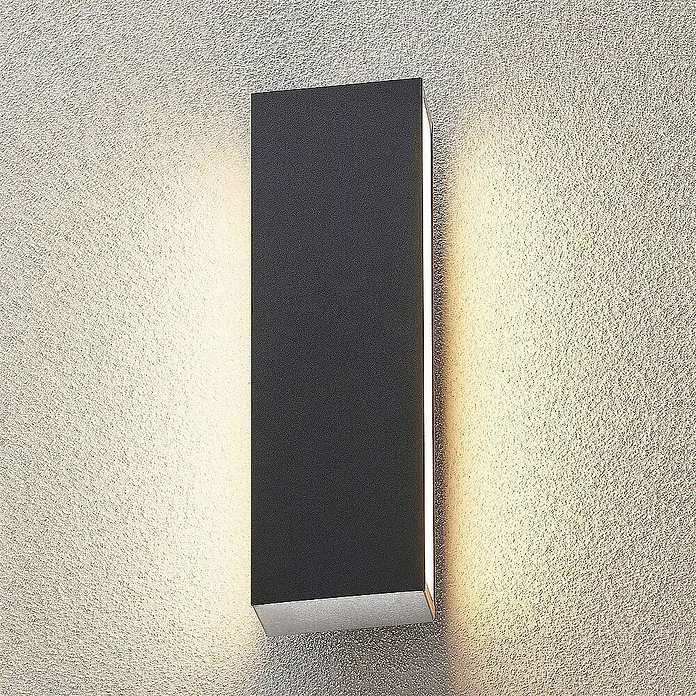 Lucande Außenwandleuchte Aegisa - schwarz, schwarz, IP54