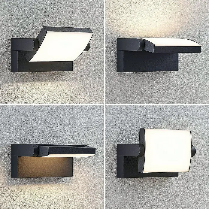 Lindby Außenwandleuchte Sherin - schwarz, IP54