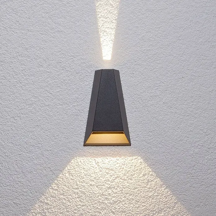 Lucande Außenwandleuchte Jendrik - schwarz, schwarz, IP54