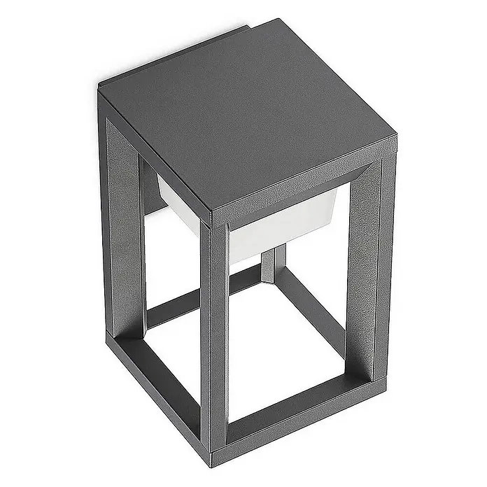 Prios Außenwandleuchte Gamion - 16 x 14 x 23 cm, alu / grau / zink, IP54