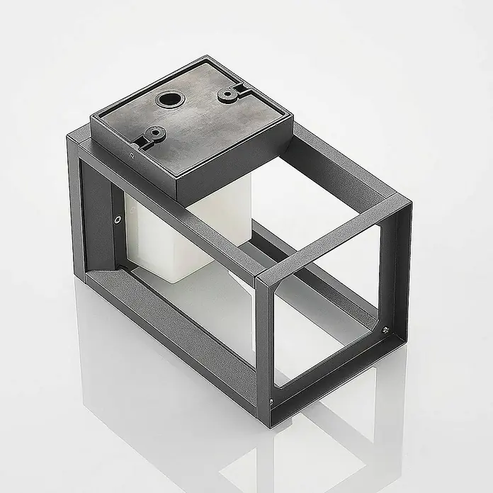 Prios Außenwandleuchte Gamion - 16 x 14 x 23 cm, alu / grau / zink, IP54