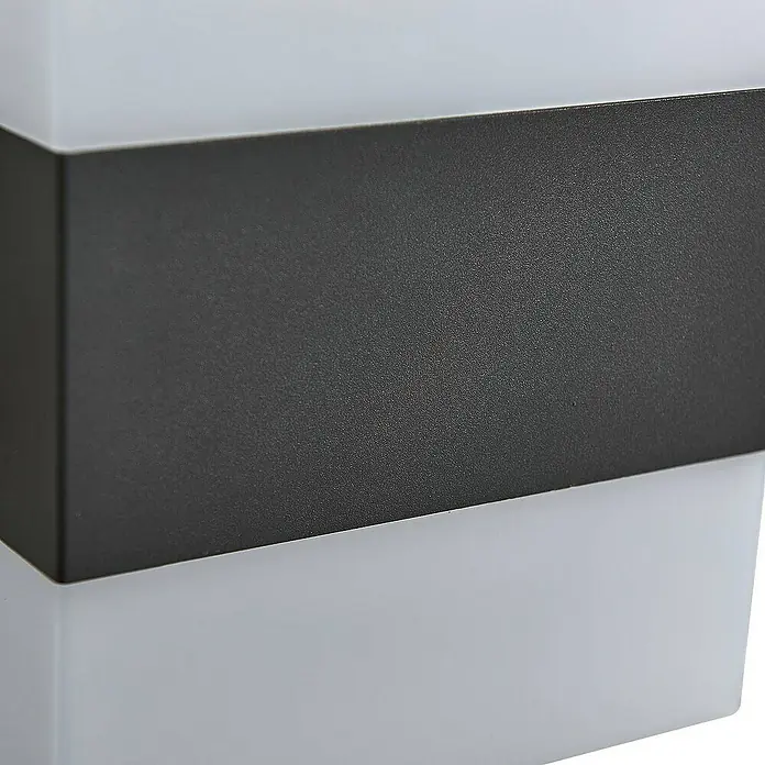 Lindby Außenwandleuchte Branor - schwarz, weiß / opal, IP54