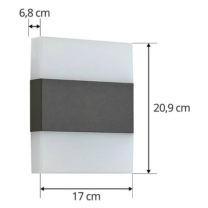 Lindby Außenwandleuchte Branor - schwarz, weiß / opal, IP54