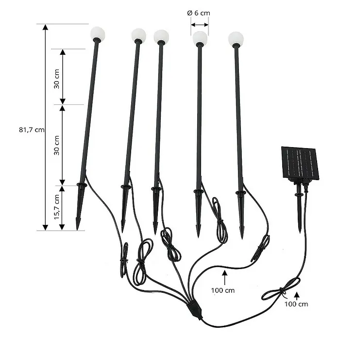 Lindby Erdspießleuchte Freydis - 81,7 cm