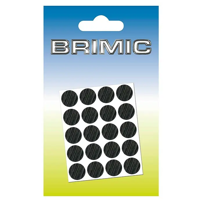 Micel Brimic Tapón embellecedor Ceniza - Diámetro: 13 mm, Pegado, 20 ud. - Un paquete de deslizadores para muebles Brimic con 24 almohadillas de fieltro negras, diseñadas para proteger muebles y suelos de arañazos y daños.