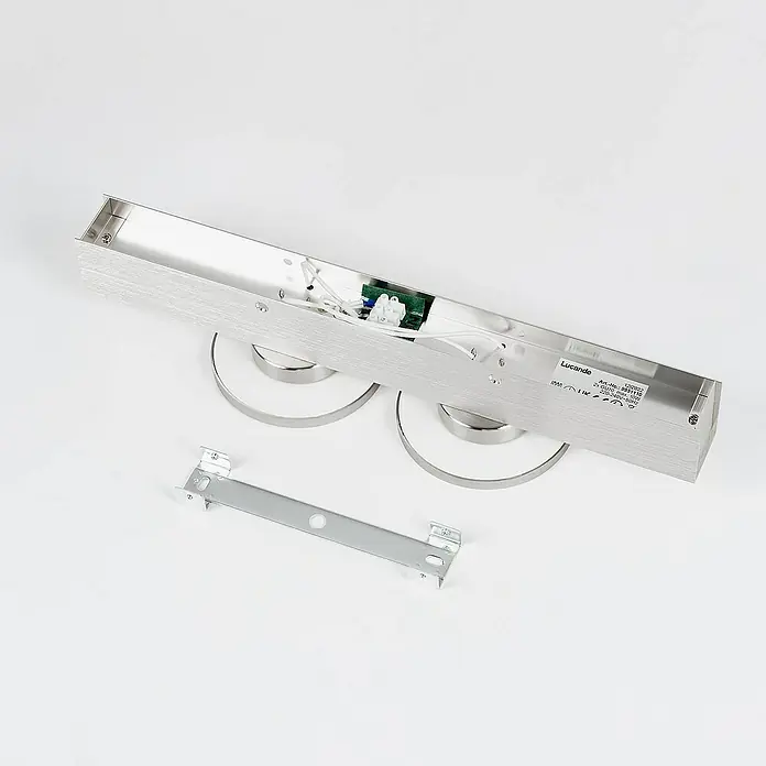Lucande Deckenleuchte Kellino - L x B x H: 40,3 x 11 x 8,6 cm, alu / grau / zink, alu / grau / zink, GU10