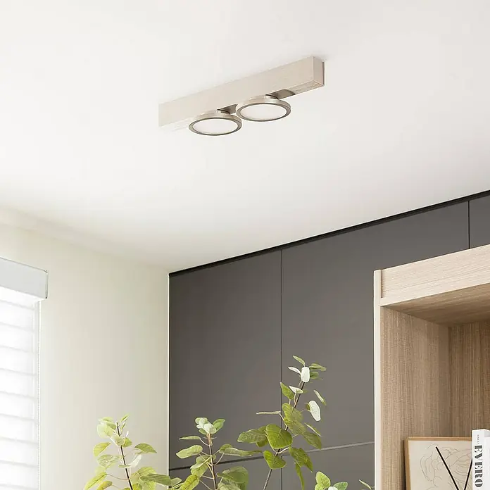 Lucande Deckenleuchte Kellino - L x B x H: 40,3 x 11 x 8,6 cm, alu / grau / zink, alu / grau / zink, GU10