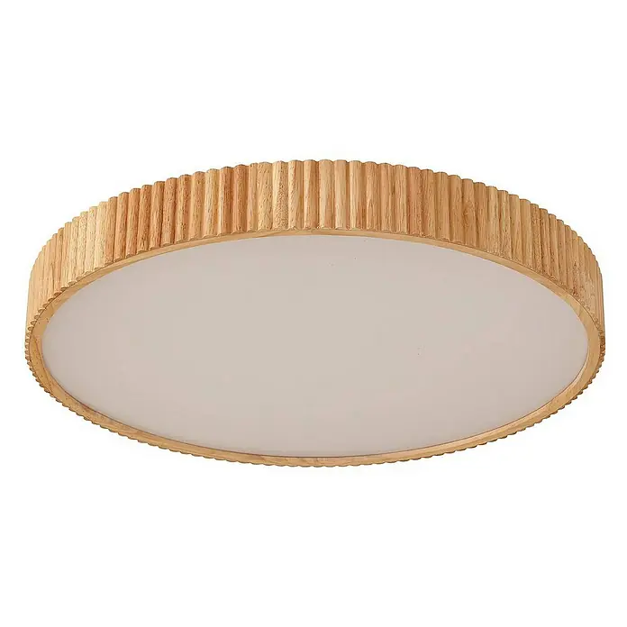 Lindby Deckenleuchte Velua - L x B x H: 50 x 50 x 10 cm, Holz hell