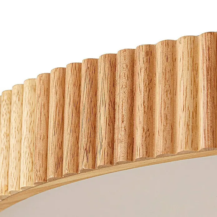 Lindby Deckenleuchte Velua - L x B x H: 50 x 50 x 10 cm, Holz hell