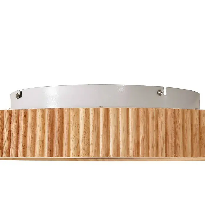 Lindby Deckenleuchte Velua - L x B x H: 50 x 50 x 10 cm, Holz hell
